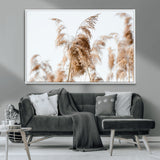 17019393-MGV-CV-36X24-Pampas Grass Wall Art Canvas Print, Framed Neutral Tones Art Picture Print, Minimalist Nature Perfect Boho Minimalist Decor