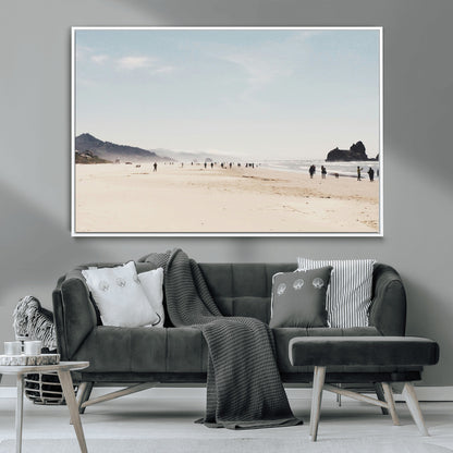 28307820-MGV-CV-36X24-Minimalist Beach Wall Art Canvas Print, Framed Coastal Serenity Art Picture Print, Soft Sand Perfect Modern Coastal Decor Artwork