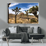 25722592-MGV-CV-36X24-Joshua Tree Desert Wall Art Canvas Print, Framed Southwestern Nature Art Picture Print, Rustic Earth Tones Perfect Southwestern
