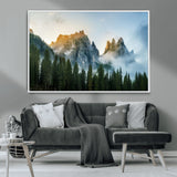 21145440-MGV-CV-36X24-Wilderness Wall Art Wall Art Canvas Print, Framed Nature Landscape Decor Art Picture Print, Misty Forest Photography Perfect