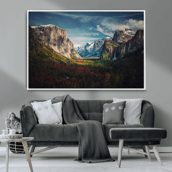 15244033-MGV-CV-36X24-Yosemite National Wall Art Canvas Print, Framed Mountain Landscape Art Picture Print, El Capitan Perfect Rustic Farmhouse Decor