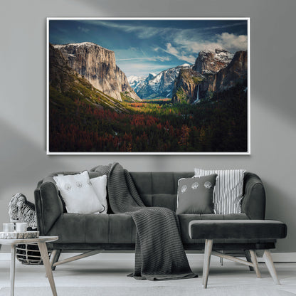 15244033-MGV-CV-36X24-Yosemite National Wall Art Canvas Print, Framed Mountain Landscape Art Picture Print, El Capitan Perfect Rustic Farmhouse Decor