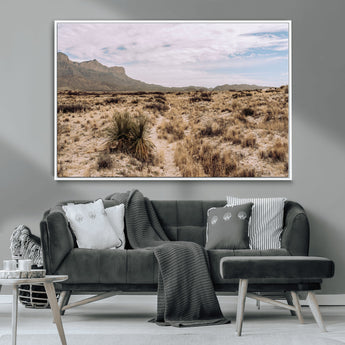 20681831-MGV-FC-36X24_White-Desert Landscape Wall Art – Southwestern Mountain Canvas Print, Rustic Western Nature Photography Decor for Living Room, Office,