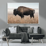 69909079-MGV-CV-36X24-Bison Wall Art – Majestic Buffalo Canvas Print in Prairie Grasslands, Rustic Western Animal Painting, Farmhouse Ranch Decor for