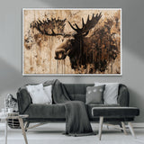 83505059-MGV-CV-36X24-Majestic Moose Wall Art – Rustic Animal Canvas Painting – Wilderness Wildlife Decor with Earthy Tones for Cabin, Lodge, Farmhouse,