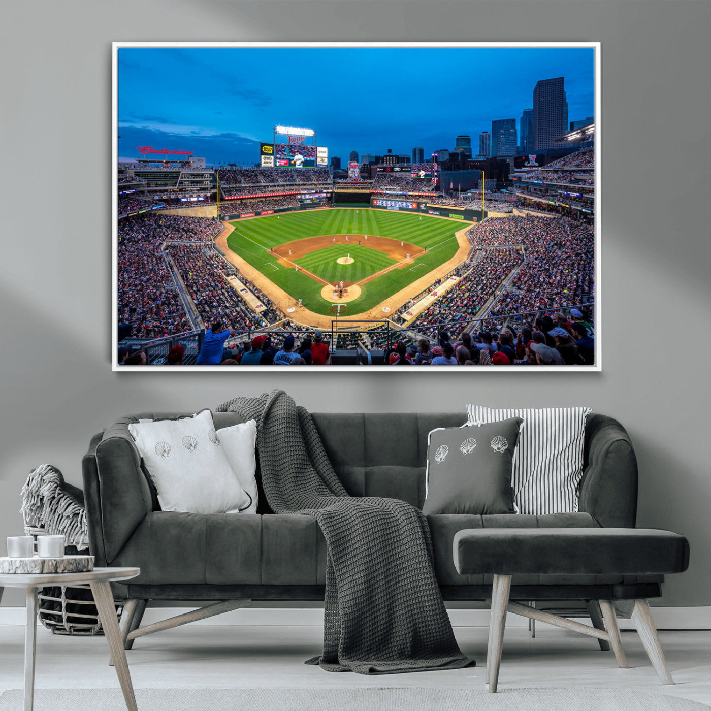 77273035-MGV-CV-36X24-Baseball Stadium Wall Art – Panoramic Evening Game Canvas Print, Sports Fan Decor for Man Cave, Office, Bar, or Living Room