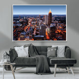81886632-MGV-CV-36X24-Atlanta Skyline Wall Art – Vibrant City Lights Canvas Print, Modern Urban Cityscape Decor for Living Room, Office, or Apartment