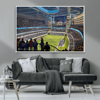 41816511-MGV-CV-36X24-Chicago Dome Stadium Wall Art – Futuristic Football Arena Canvas Print, Modern Sports Fan Decor for Man Cave, Office, Bar, or