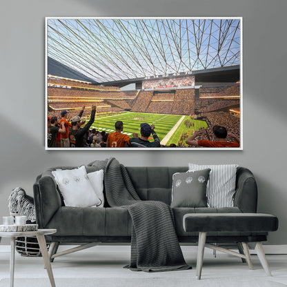 81960112-MGV-CV-36X24-Futuristic Football Stadium Wall Art – Modern Dome Arena Canvas Print, Chicago Bears Concept Design Sports Decor for Man Cave or