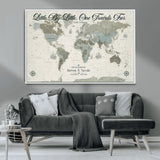 10693204-MGV-CV-36X24-Little By Little One Travels Far Tolkien Quote Blue Green World Map Adventure Wall Art Canvas Print Rustic Wanderlust Travel Decor