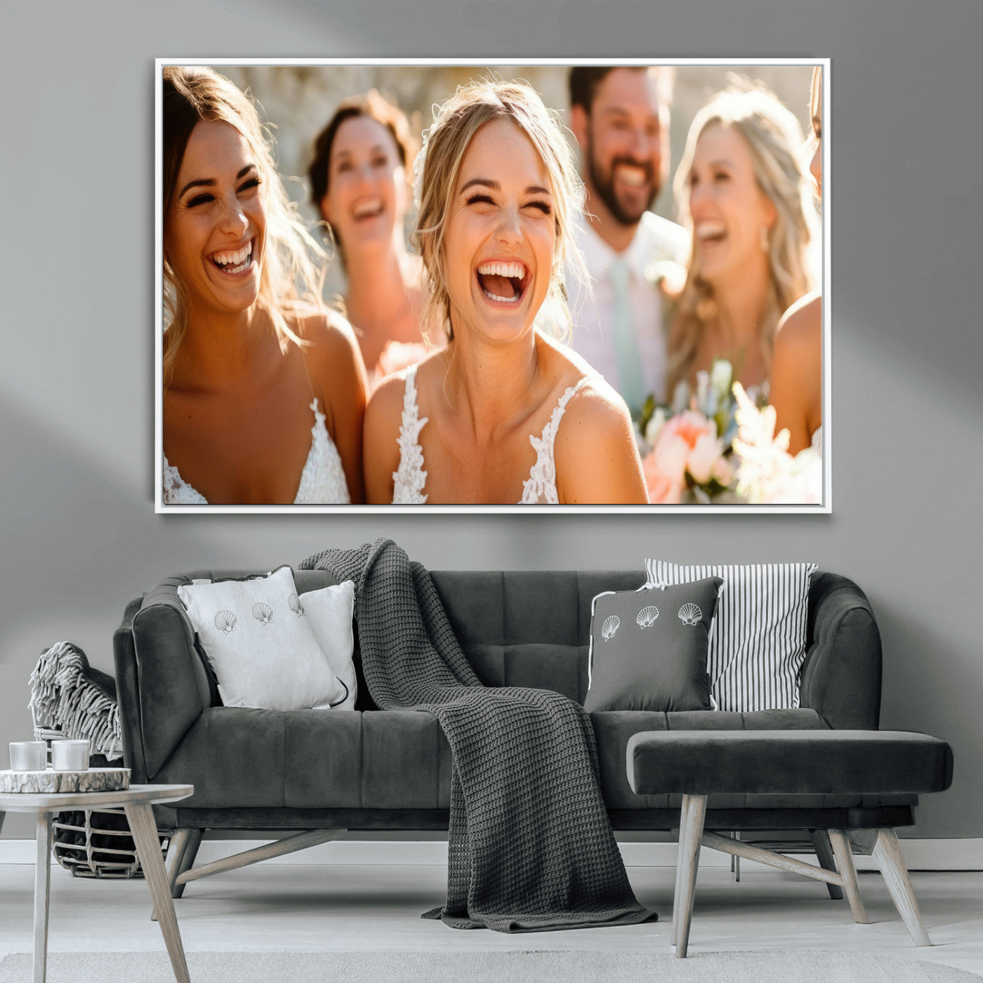 CSTM912-MGV-CV-36X24-Framed Wedding Canvas Print - Custom Wall Art Keepsake for Couples, Elegant Home Decoration Gift, Create Your Own Photo Canvas