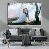 CSTM913-MGV-CV-36X24-Framed Wedding Canvas Print - Custom Wall Art Keepsake for Couples, Elegant Home Decoration Gift, Create Your Own Photo Canvas