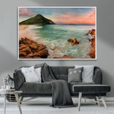 53831025-MGV-CV-36X24-Coastal Landscape Wall Art – Tropical Beach Ocean Canvas Print, Sunset Mountain View Photography Decor for Living Room, Bedroom,