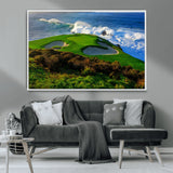 13644055-MGV-CV-36X24-Golf Wall Art – Oceanfront Green Canvas Print, Scenic Coastal Course Photography Decor for Bedroom, Living Room, Office, Sports