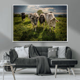 67277447-MGV-CV-36X24-Farmhouse Wall Art – Herd of Cows Canvas Print, Rustic Country Pasture Photography Decor for Bedroom, Living Room, Office, Ranch,