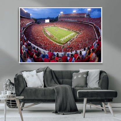 10244378-MGV-CV-36X24-Sanford Stadium Wall Art – Georgia Bulldogs Football Panoramic Evening Canvas Print, College Game Day Decor for Man Cave, Bar, or