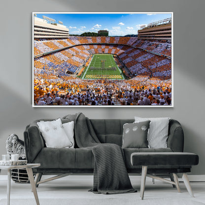 77097951-MGV-CV-36X24-Neyland Stadium Wall Art – Panoramic Tennessee Volunteers Football Field Canvas Print, Game Day Decor for Office, Man Cave, Living