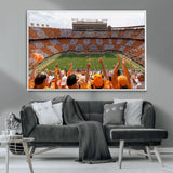 76011417-MGV-CV-36X24-Neyland Stadium Wall Art – Panoramic Tennessee Volunteers Checkerboard Crowd Canvas Print, Day Game Football Celebration Sports
