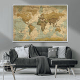 54795344-MGV-CV-36X24-Personalized World Map Wall Art – Vintage Adventure Travel Map with Custom Names, Rustic Wall Décor for Couples, Families