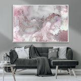 16416-MGV-CV-36X24-Blush Marble Wall Art Canvas Print, Framed Rose Gold Art Picture Print, Pink Cloudy Perfect Modern Glam Decor Artwork