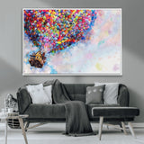 18792-MGV-CV-36X24-Up Movie House Wall Art Canvas Print, Framed Carls Journey Art Picture Print, Up Inspired Perfect Animated Whimsical Decor Artwork