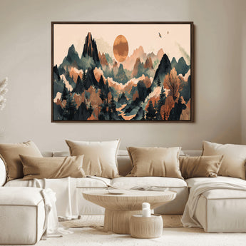 46509506-MGV-FC-36X24_Walnut-Mountain Wall Art – Sunset Canvas Print, Nature Inspired Artwork, Scenic Wall Decor for Living Room, Bedroom, Office