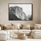 39393420-MGV-FC-36X24_Walnut-El Capitan Wall Art Canvas Print, Framed Yosemite Cliff Art Picture Print, Monochrome Mountain Perfect Monochrome Sierra Decor
