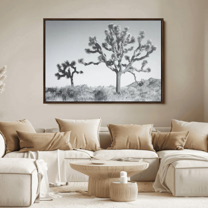 58647785-MGV-FC-36X24_Walnut-Calm Earthy Aesthetic Wall Art Canvas Print, Framed Arid Terrain Decor Art Picture Print, Joshua Tree Perfect Rustic Minimalist