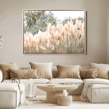 21826392-MGV-FC-36X24_Natural-Pampas Grass Wall Art Canvas Print, Framed Soft Pampas Art Picture Print, Pastel Grasses Perfect Soft Neutral Boho Decor Artwork