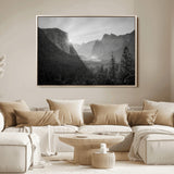 39278955-MGV-FC-36X24_Natural-Yosemite Valley Wall Art Canvas Print, Framed El Capitan Art Picture Print, Misty Mountain Perfect Modern Rustic Decor Artwork