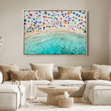 76172085-MGV-FC-36X24_Natural-Tropical Shoreline Wall Art Canvas Print, Framed Beach Relaxing Art Picture Print, Aerial Summer Perfect Coastal Vibrant Decor