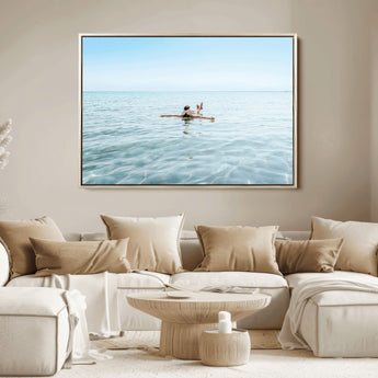 32624554-MGV-FC-36X24_Natural-Swimming Relaxation Wall Art Canvas Print, Framed Peaceful Water Art Picture Print, Clear Sea Perfect Minimalist Aquatic Decor