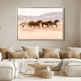 83644685-MGV-FC-36X24_Natural-Wild Horse Art Wall Art Canvas Print, Framed Rustic Western Art Picture Print, Desert Horse Scene Perfect Rustic Western Decor