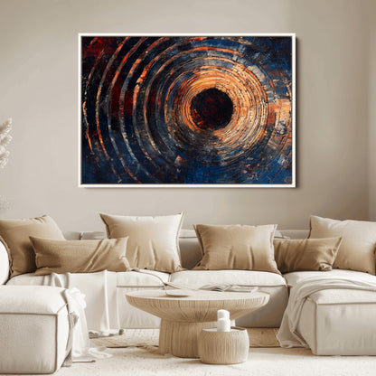 10017879-MGV-FC-36X24_White-Wood Tree Ring Wall Art Canvas Print, Framed Natural Wood Art Picture Print, Rustic Tree Slice Perfect Rustic Decor Artwork