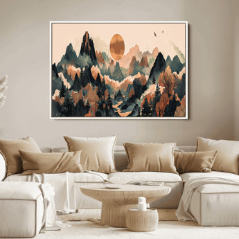46509506-MGV-FC-36X24_White-Mountain Wall Art – Sunset Canvas Print, Nature Inspired Artwork, Scenic Wall Decor for Living Room, Bedroom, Office