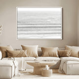66534476-MGV-FC-36X24_White-Lone Surfer Wall Art Canvas Print, Framed Ocean Waves Art Picture Print, Minimal Sea Perfect Minimal Coastal Decor Artwork