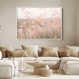 79164340-MGV-FC-36X24_White-Pastel Grasses Wall Art Canvas Print, Framed Soft Meadow Art Picture Print, Field in Breeze Perfect Pastel Minimal Decor Artwork