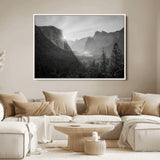 39278955-MGV-FC-36X24_White-Yosemite Valley Wall Art Canvas Print, Framed El Capitan Art Picture Print, Misty Mountain Perfect Modern Rustic Decor Artwork