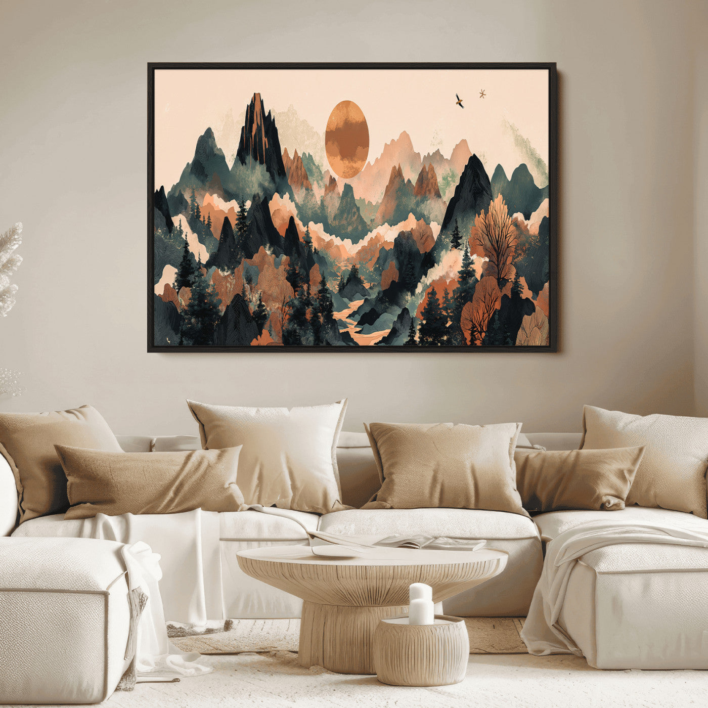 46509506-MGV-FC-36X24_Black-Mountain Wall Art – Sunset Canvas Print, Nature Inspired Artwork, Scenic Wall Decor for Living Room, Bedroom, Office
