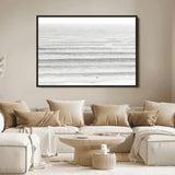 66534476-MGV-FC-36X24_Black-Lone Surfer Wall Art Canvas Print, Framed Ocean Waves Art Picture Print, Minimal Sea Perfect Minimal Coastal Decor Artwork
