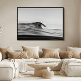 24029476-MGV-FC-36X24_Black-Black Wave Wall Art Canvas Print, Framed Abstract Surf Art Picture Print, Minimalist Ocean Perfect Minimalist Coastal Decor