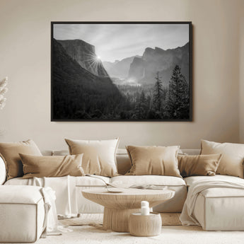 39278955-MGV-FC-36X24_Black-Yosemite Valley Wall Art Canvas Print, Framed El Capitan Art Picture Print, Misty Mountain Perfect Modern Rustic Decor Artwork