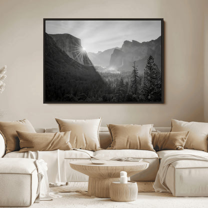 39278955-MGV-FC-36X24_Black-Yosemite Valley Wall Art Canvas Print, Framed El Capitan Art Picture Print, Misty Mountain Perfect Modern Rustic Decor Artwork