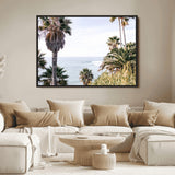 51404565-MGV-FC-36X24_Black-Palm Trees Wall Art Canvas Print, Framed Ocean Breeze Art Picture Print, Coastal View Perfect Tropical Coastal Decor Artwork