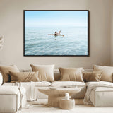 32624554-MGV-FC-36X24_Black-Swimming Relaxation Wall Art Canvas Print, Framed Peaceful Water Art Picture Print, Clear Sea Perfect Minimalist Aquatic Decor