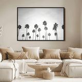 62298277-MGV-FC-36X24_Black-Monochrome Palms Wall Art Canvas Print, Framed Minimalist Trees Art Picture Print, Silhouetted Palms Perfect Tropical Minimalist