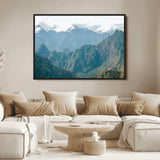 79393816-MGV-FC-36X24_Black-Misty Mountain Wall Art Canvas Print, Framed Cloudy Andean Art Picture Print, Rugged Mountain Perfect Rustic Nature Decor Artwork