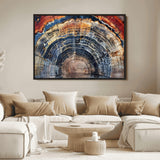 38987581-MGV-FC-36X24_Black-Tree Ring Art Wall Art Canvas Print, Framed Rustic Wall Decor Art Picture Print, Nature Grain Print Perfect Modern Rustic Decor