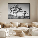 93692513-MGV-FC-36X24_Black-Joshua Tree Wall Art Canvas Print, Framed Monochrome Desert Art Picture Print, Minimalist Nature Scene Perfect Southwestern