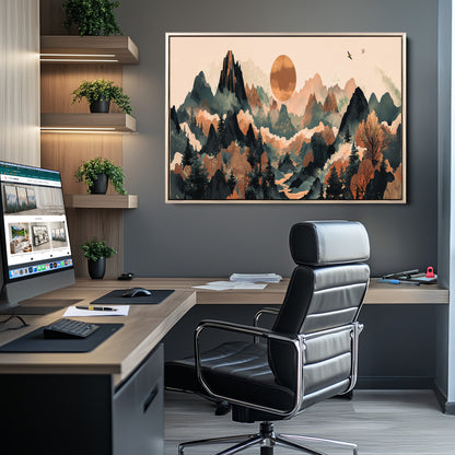 46509506-MGV-CV-36X24-Mountain Wall Art – Sunset Canvas Print, Nature Inspired Artwork, Scenic Wall Decor for Living Room, Bedroom, Office